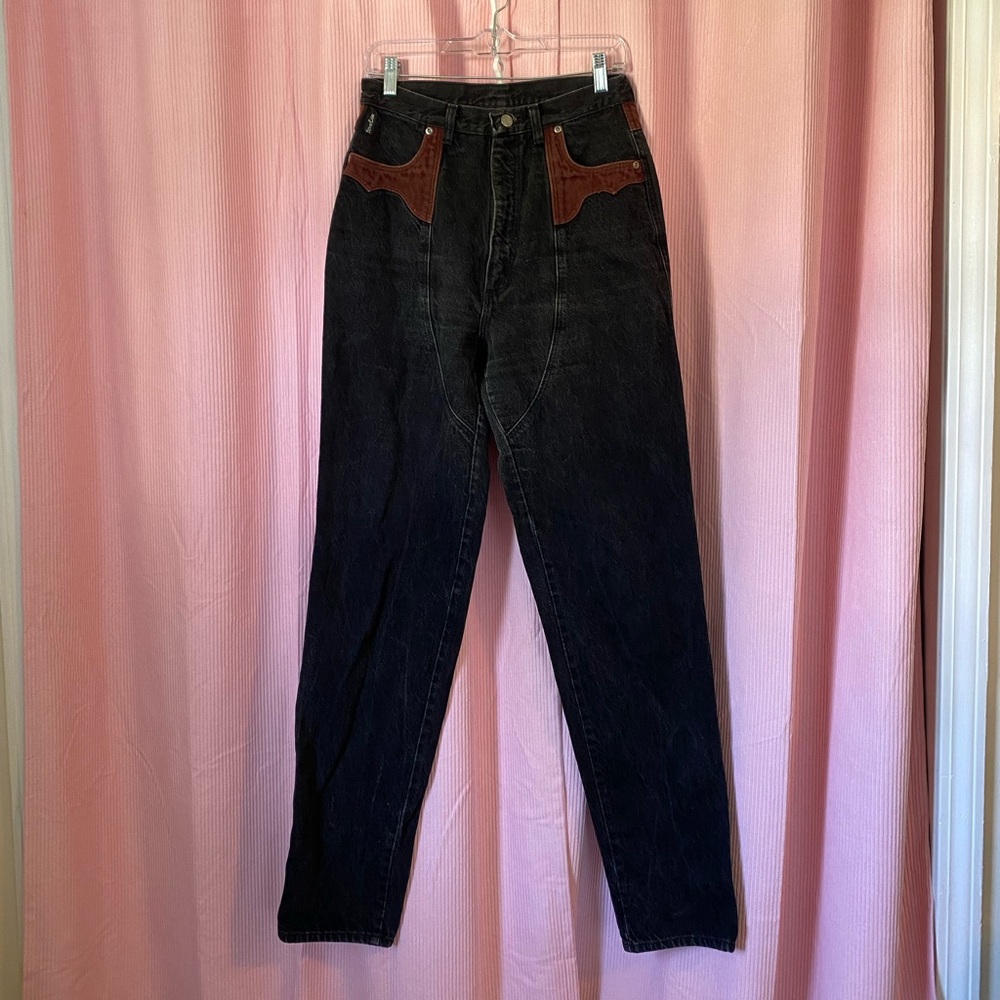 Wrangler Black and Brown Denim Pants